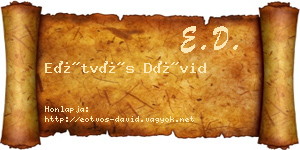 Eötvös Dávid névjegykártya